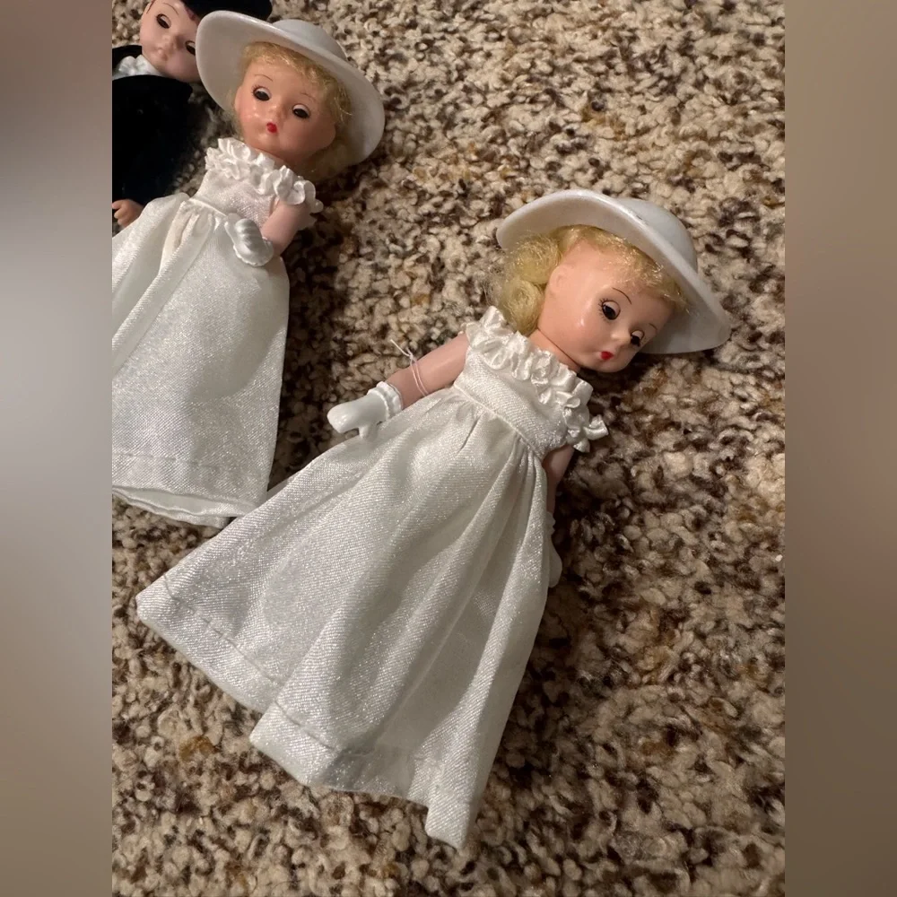 Madame Alexander Bride and Groom Dolls in Black and White Attire